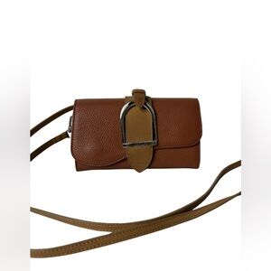 J.W. Hulme‎ leather crossbody bag in color brown